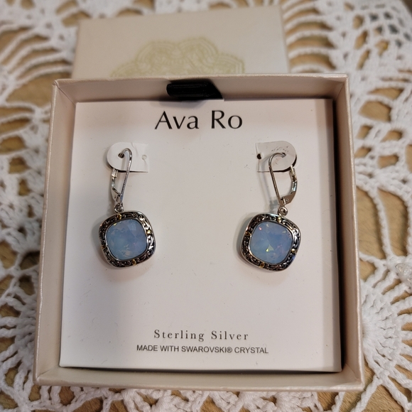 Ava Ro Jewelry Ava Ro Sterling Silver Blue Swarovski Crystal